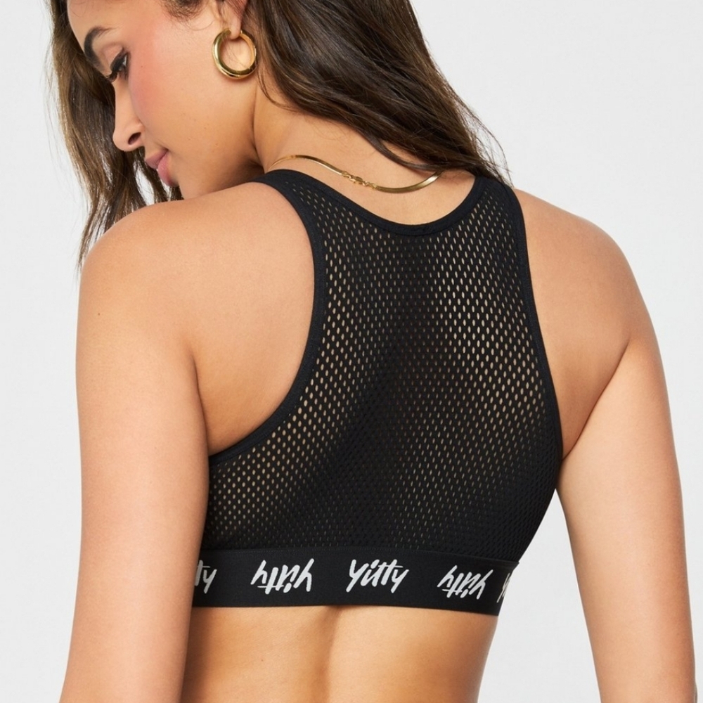 NWT Fabletics YITTY Iconic Black Major Label Cross Front Sports Bralette - Small - Picture 4 of 9